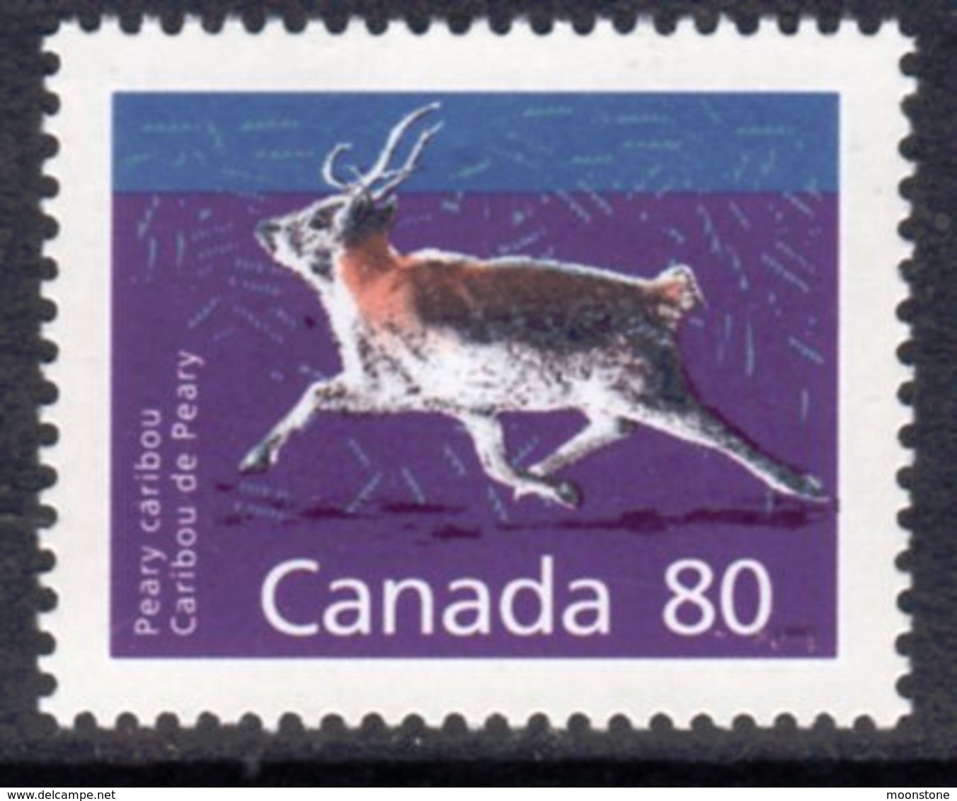 Canada 1988-93 Mammals Definitives 80c Peary Caribou Value, MNH, SG 1276c - Unused Stamps