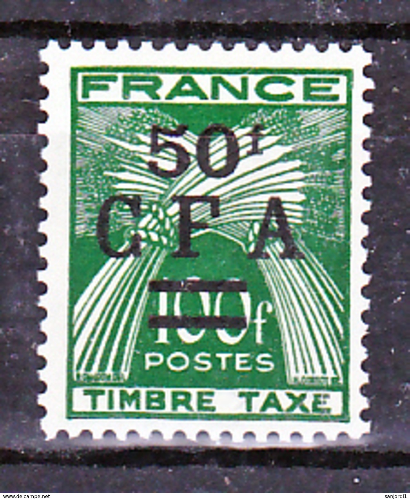 Réunion Taxe  44 CFA Gerbes Surchargés Neuf ** MnH Sin Charmela Cote 36.1 - Postage Due