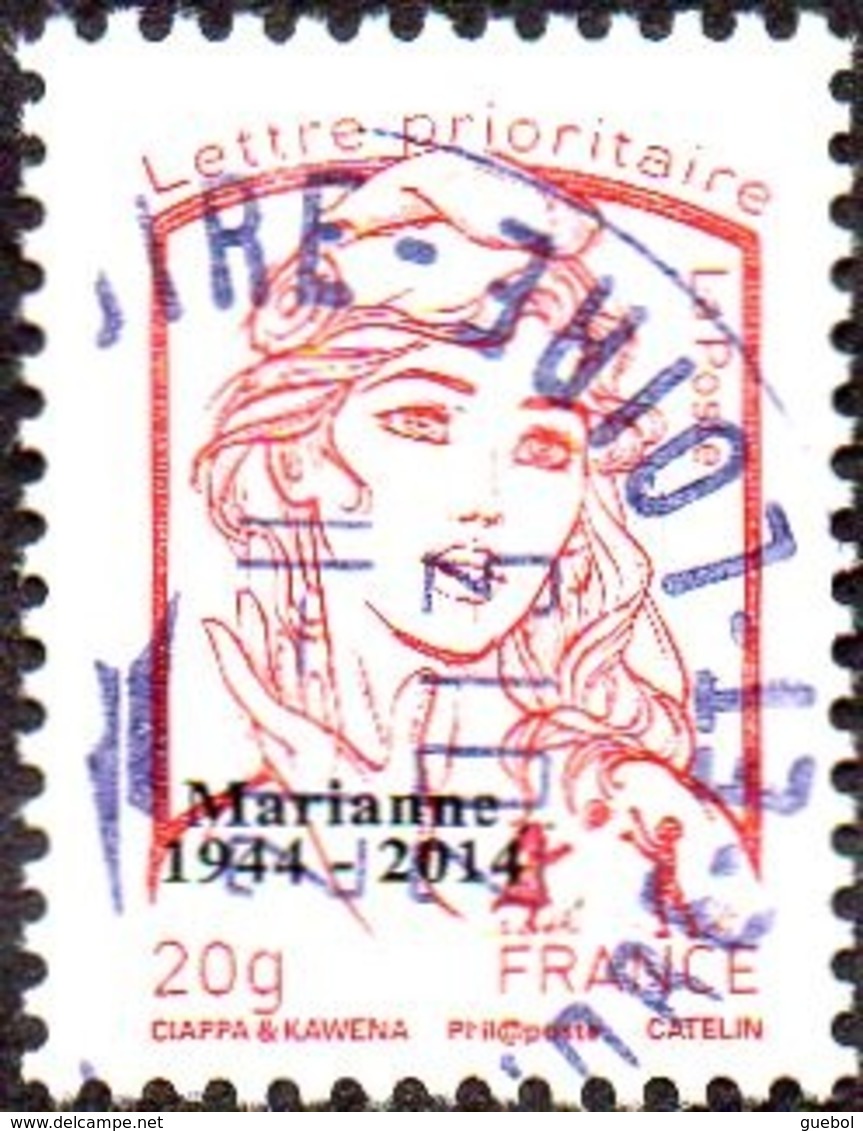 Oblitération Cachet à Date Sur Timbre Sur Marianne De La Jeunesse N° 4767_bc - Prio Rouge, 20g. Typographie Surchargé - 2013-2018 Marianne Of Ciappa-Kawena