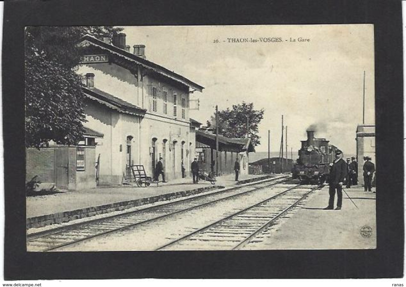 CPA Vosges 88 Thaon Les Vosges Gare Station Chemin De Fer Train Circulé - Thaon Les Vosges