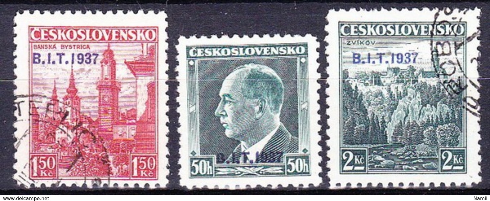 Tchécoslovaquie 1937 Mi 381-3 (Yv 332 A-C), Obliteré - Used Stamps