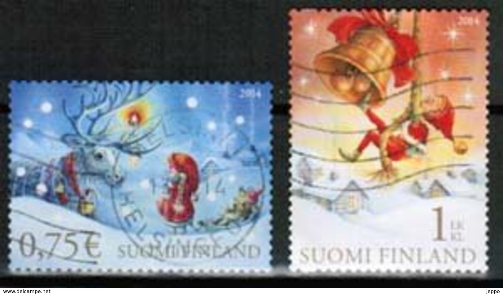 2014 Finland, Christmas, Complete Set Postally Used. - Usados