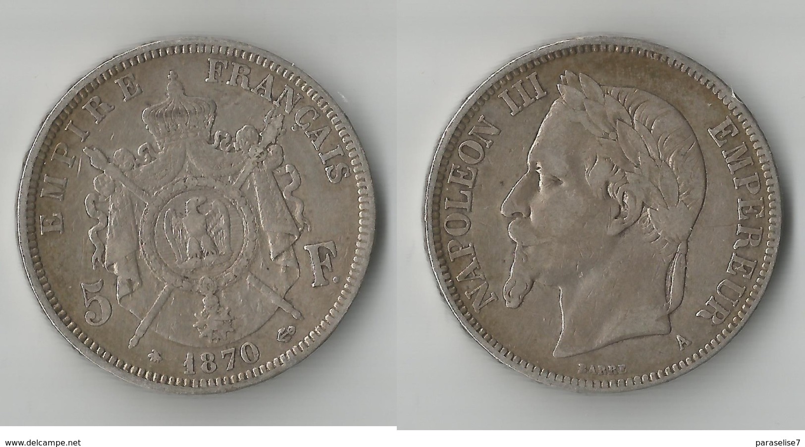 FRANCE 5 FRANCS 1870 ARGENT - Autres & Non Classés