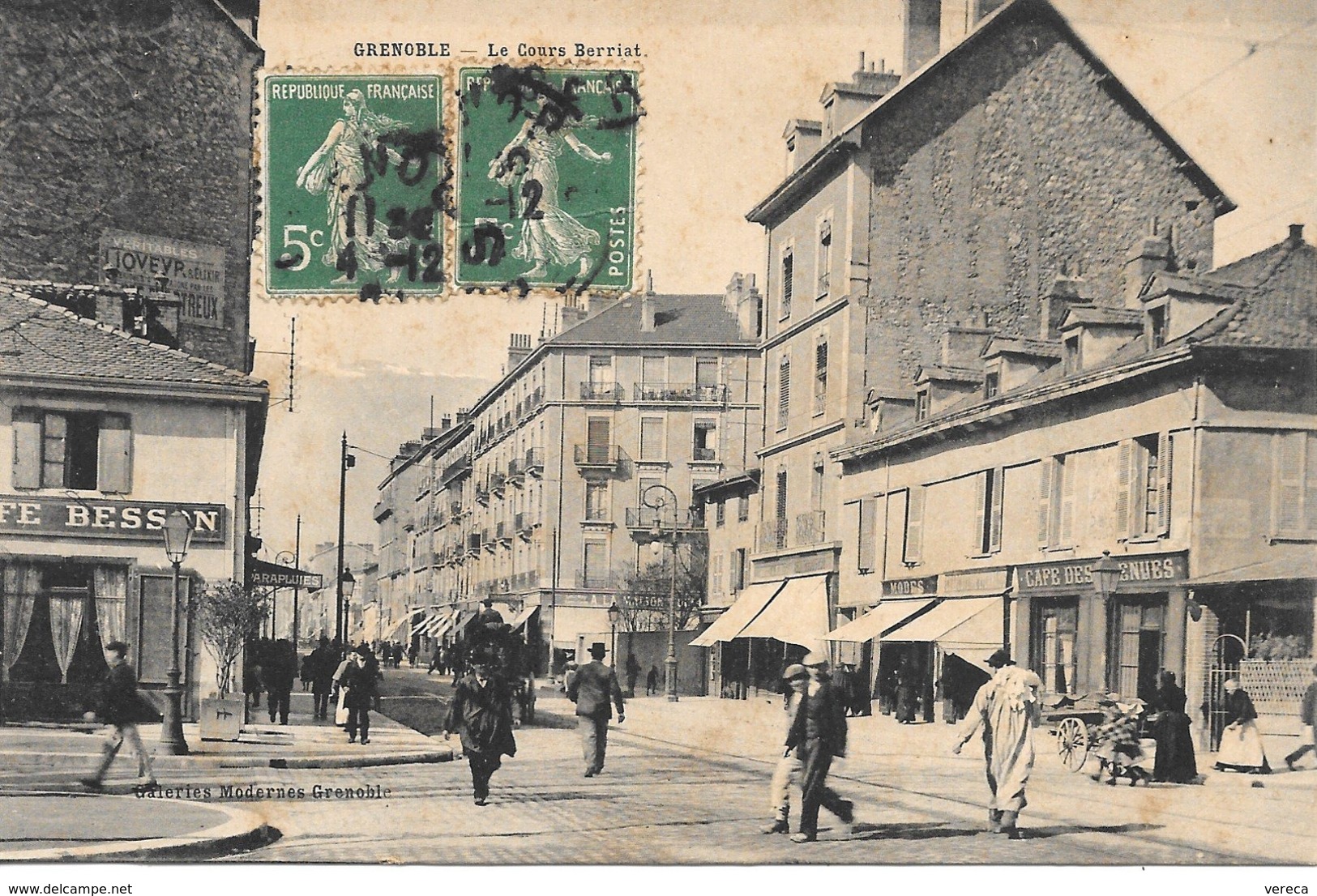 38- Le Cours Berriat - Façade Café Besson Et Autres, Animations - Beau Plan - Grenoble