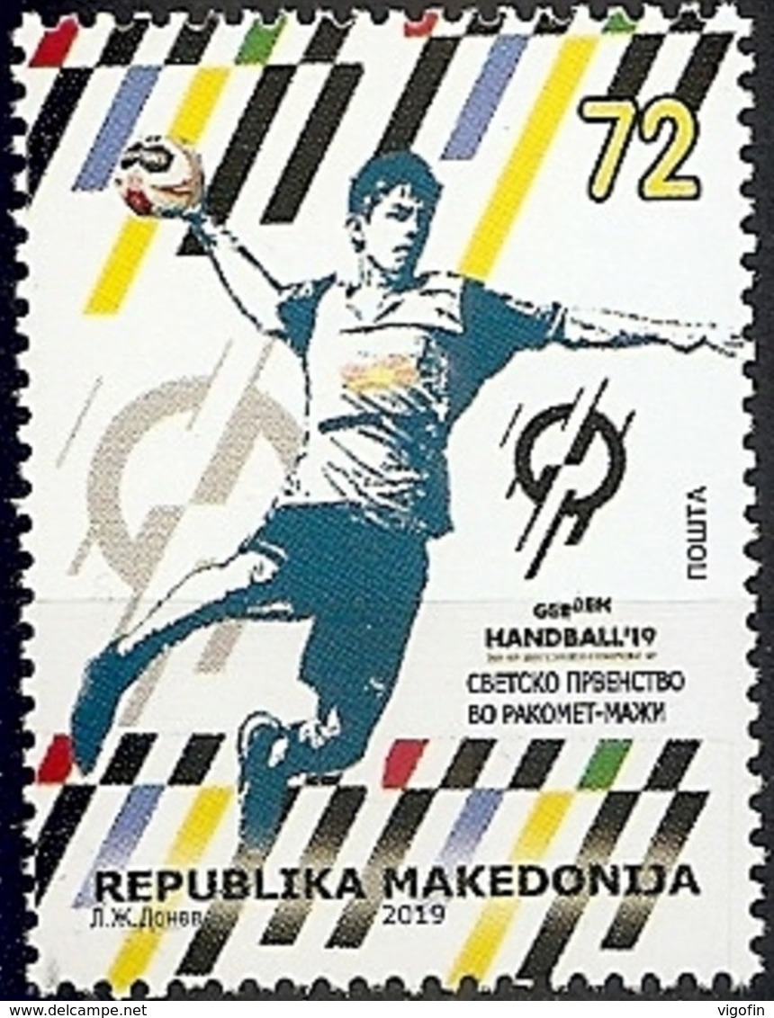 MK 2019-01 WORLD CHAMPIONSHIP IN HANDBALL, 1 X 1v, MNH - Nordmazedonien