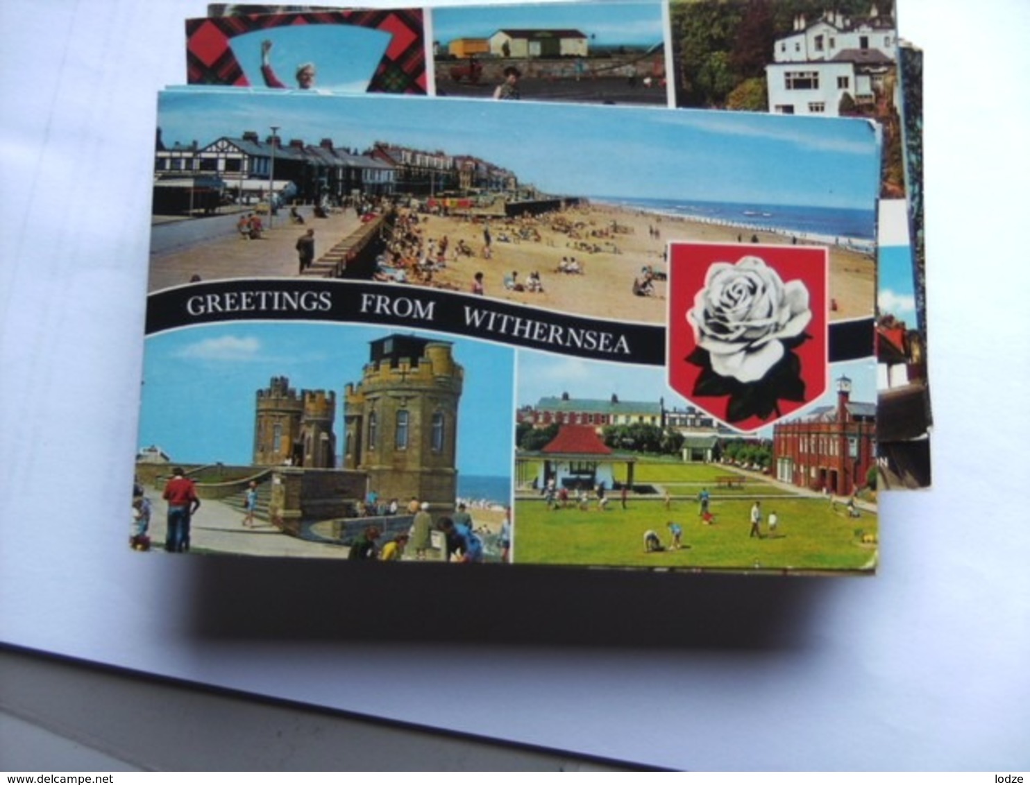 Engeland England Yorkshire Withernsea With Rose And Greetings - Andere & Zonder Classificatie