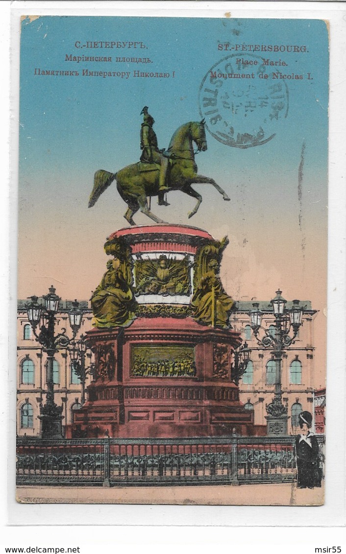 CPA - RUSSIA -  Saint Petersbourg :  Place Maria : Monument De Nicolas I- Edition  . - 1914 - Russland