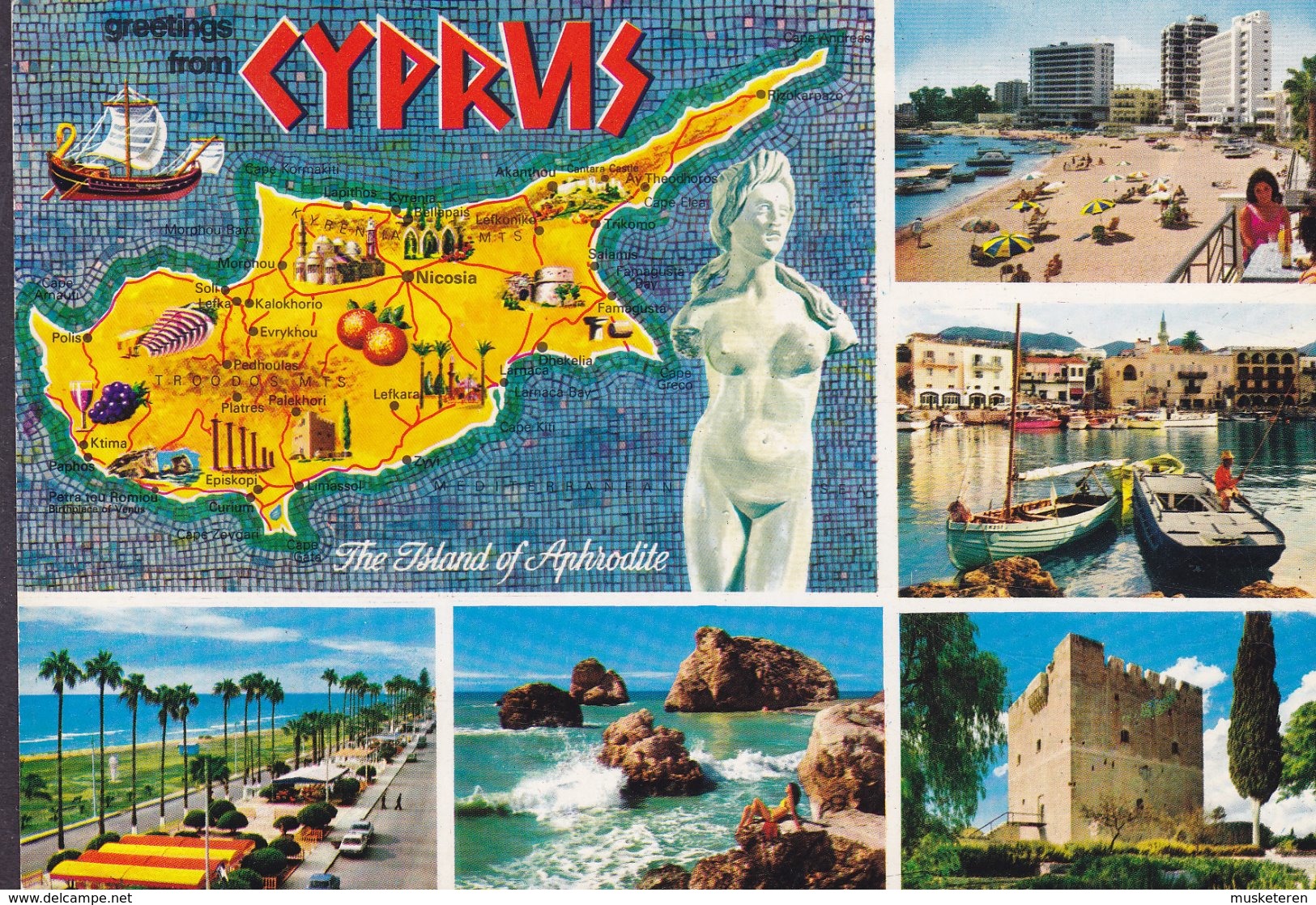 Cyprus PPC The Island Of Aphrodite Publ. MONA Ltd LARNACA 1984 Sweden (2 Scans) - Zypern