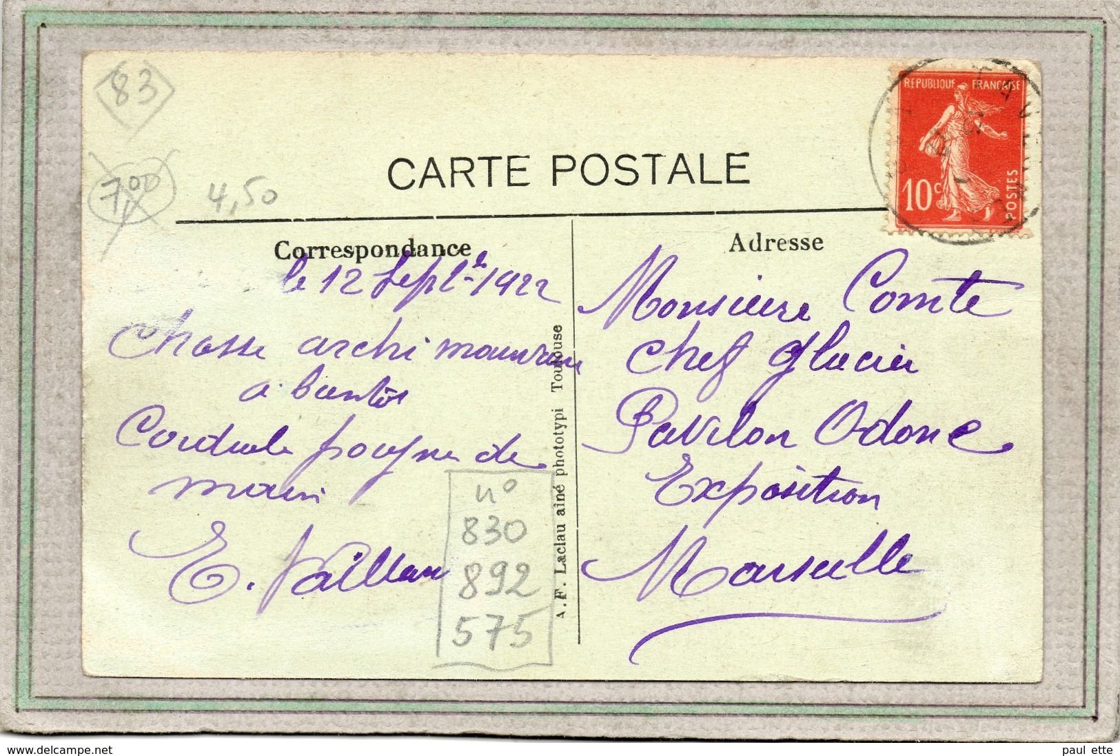 CPA - TAVERNES (83) - Aspect Du Bourg En 1922 - Tavernes