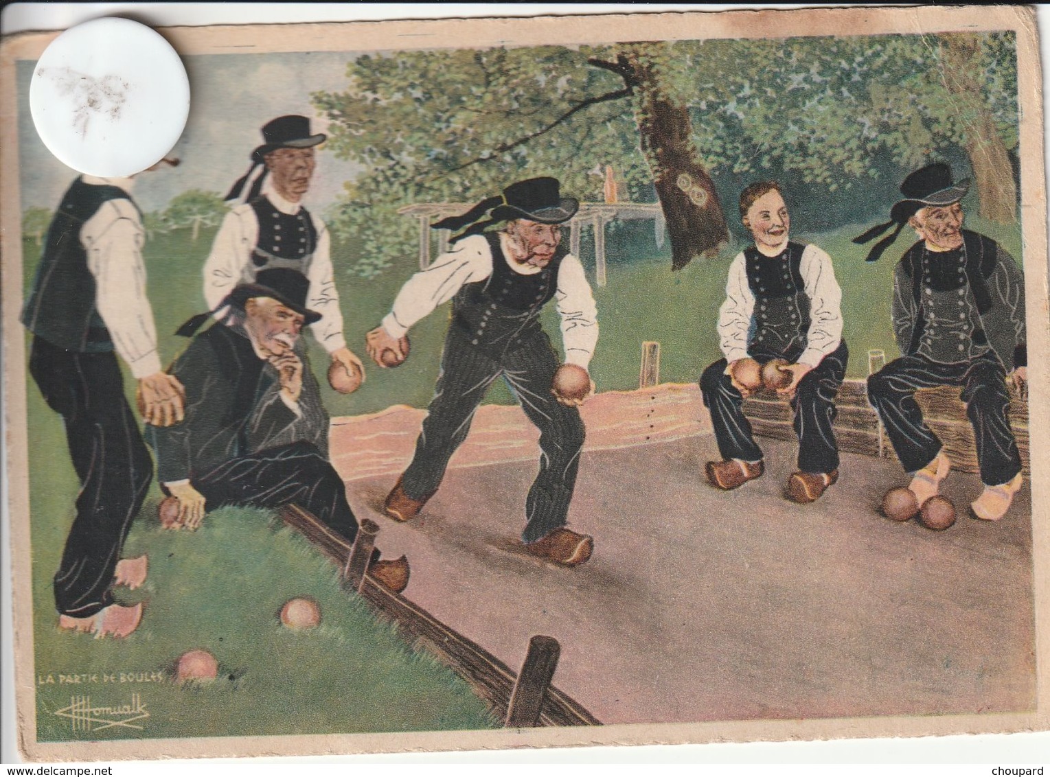 Très Belle Carte Postale Ancienne De L'illustrateur HOMUALK    Pont -Aven   Joueurs De Boules - Homualk