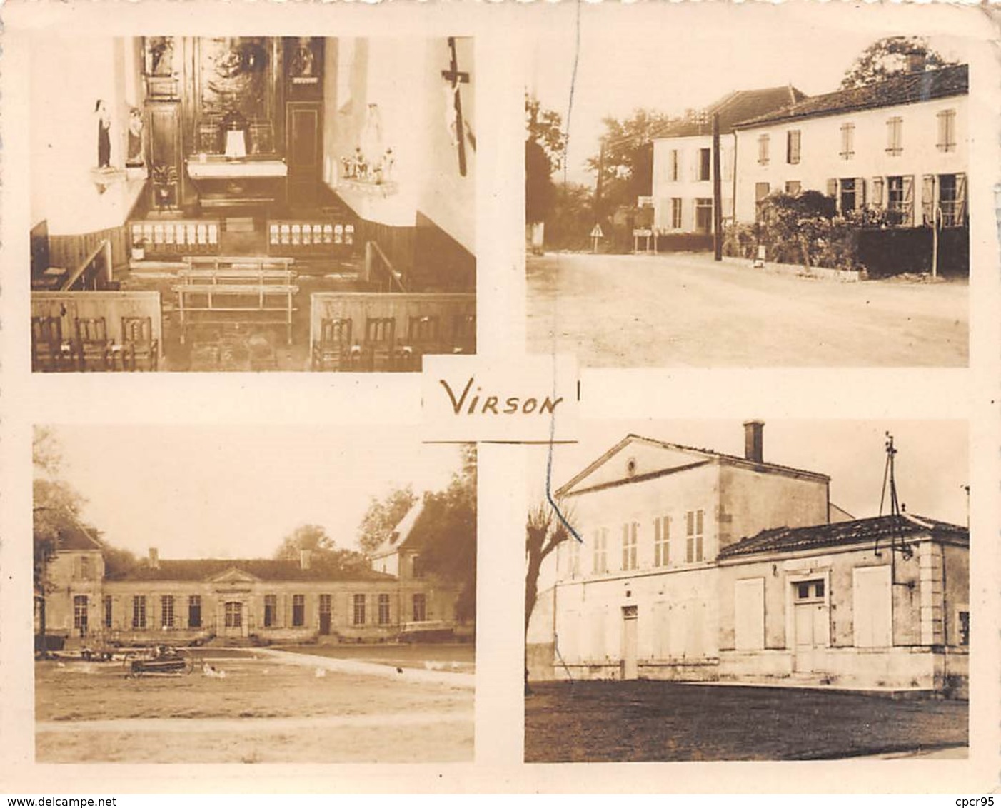 17 . N° 101809  . Cpsm .10x15 Cm  . Virson .eglise .ecole . - Other & Unclassified