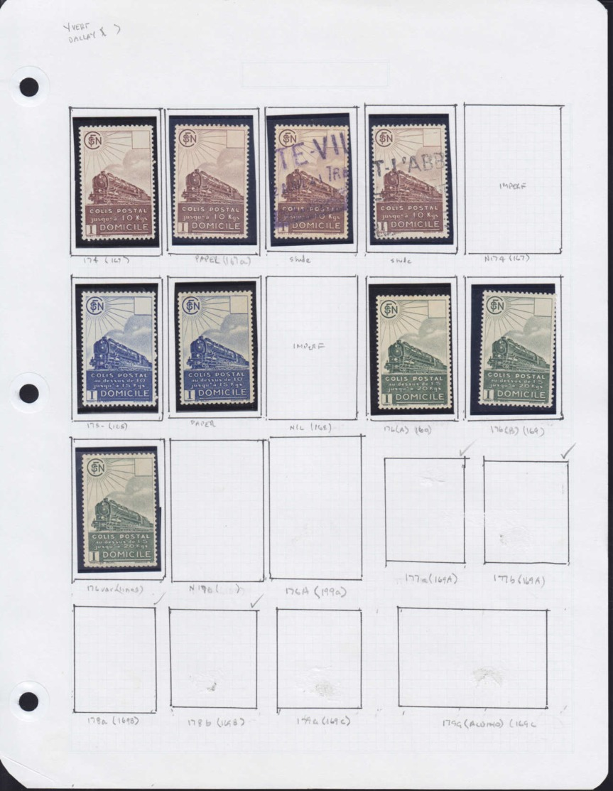 FRANCE Colis Postaux  - Collection De 155 Timbres, émission "Locomotives" 1941/1945 Dont Nombreuses Petites Variétés à é - Neufs