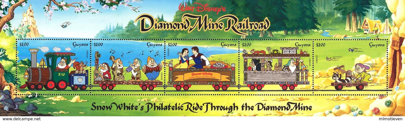 MWD-090503 MVT MINT PF/MNH ¤ Guyana 1999 ¤ RAILWAYS - THE WORLD OF WALT DISNEY - SILLY SYMPHONY - Disney