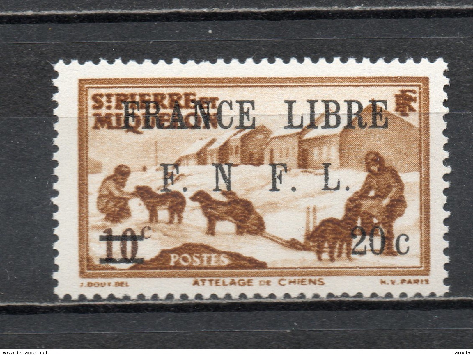 SAINT PIERRE ET MIQUELON N° 274 NEUF SANS CHARNIERE COTE  24.00€  ATTELAGE - Unused Stamps