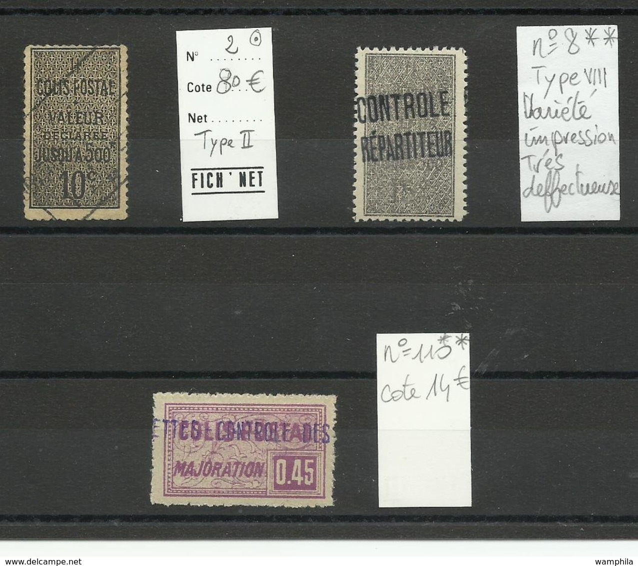 Algérie Colis Postaux,  3 Timbres Neufs** & Oblitéré, Cote 94€ + Variété - Parcel Post