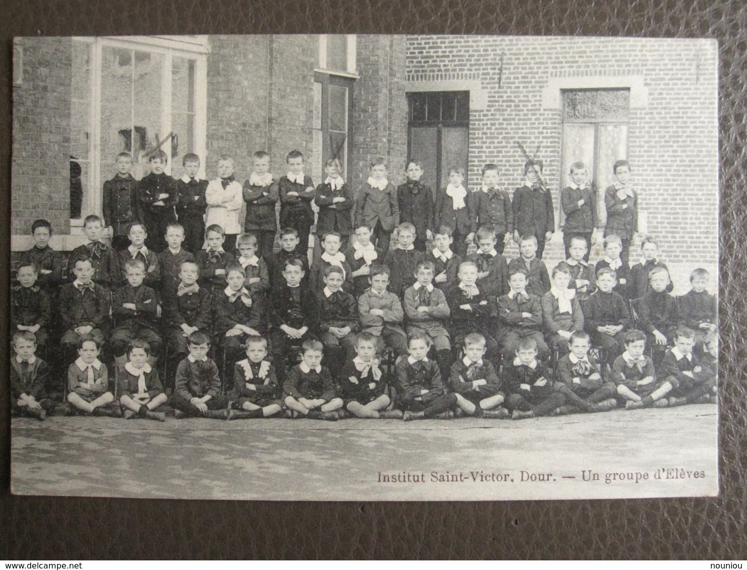 Cpa - Dour (Mons) - Institut Saint Victor - école - Groupe D'élèves 1912 - Dour