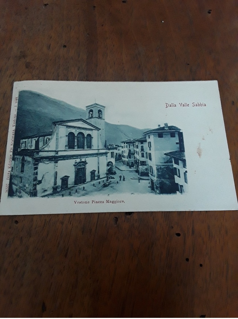 Cartolina Postale 1901, Val Sabbia, Vestone Piazza Maggiore - Brescia