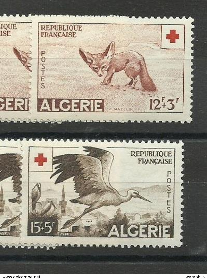 Algérie, Croix-rouge N° 343/ 344 Neufs ** Cote YT 20€ Fennec  & Cigogne - Neufs