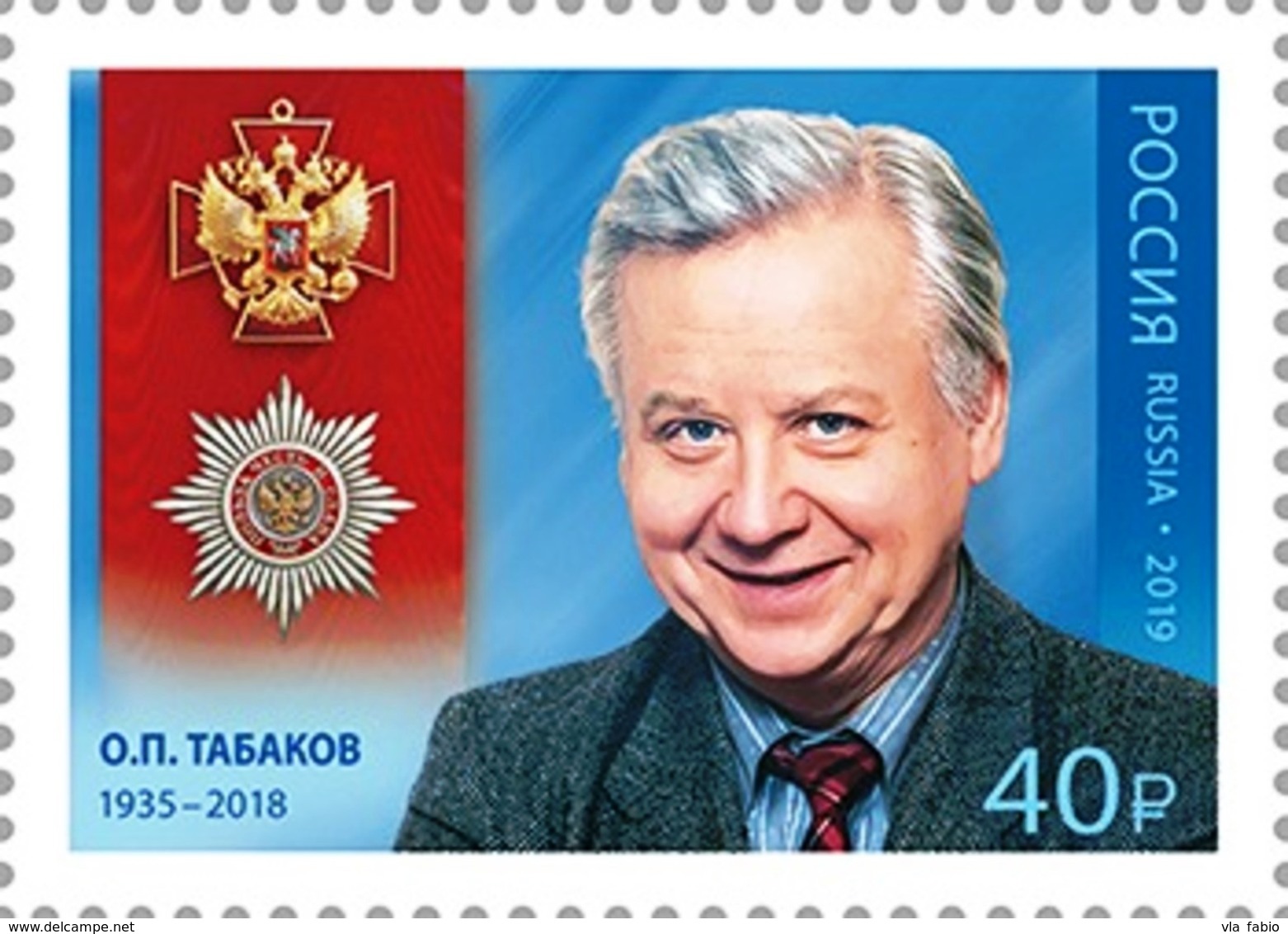 Russia 2019  Full Cavalier Of The Order "For Merits Before Fatherland" Oleg Tabakov 1 V MNH ** - Unused Stamps