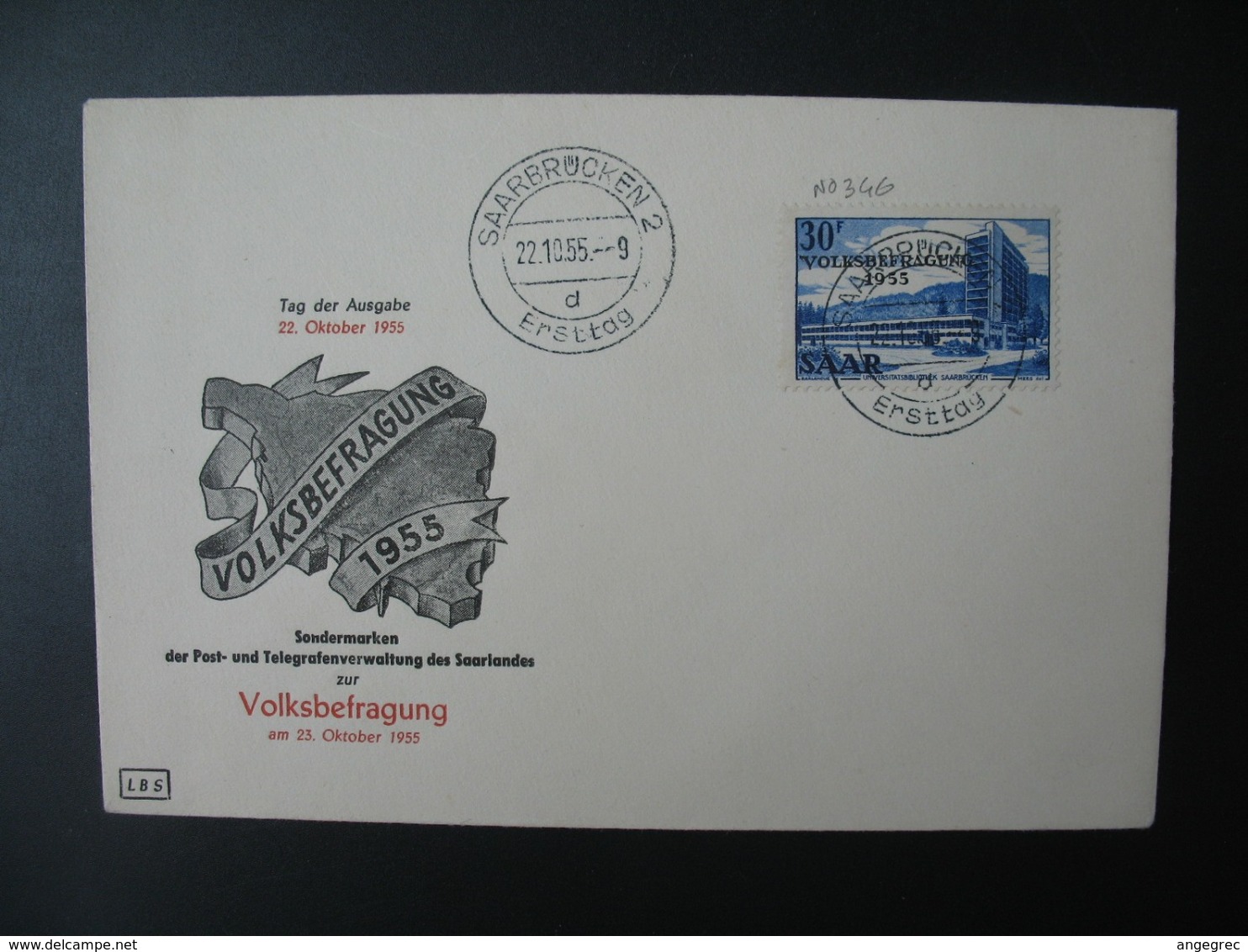 FDC Sarre 1955  -  Volksbefragung  - Consutation Populaire  -  Plébiscite  Suffrage - FDC