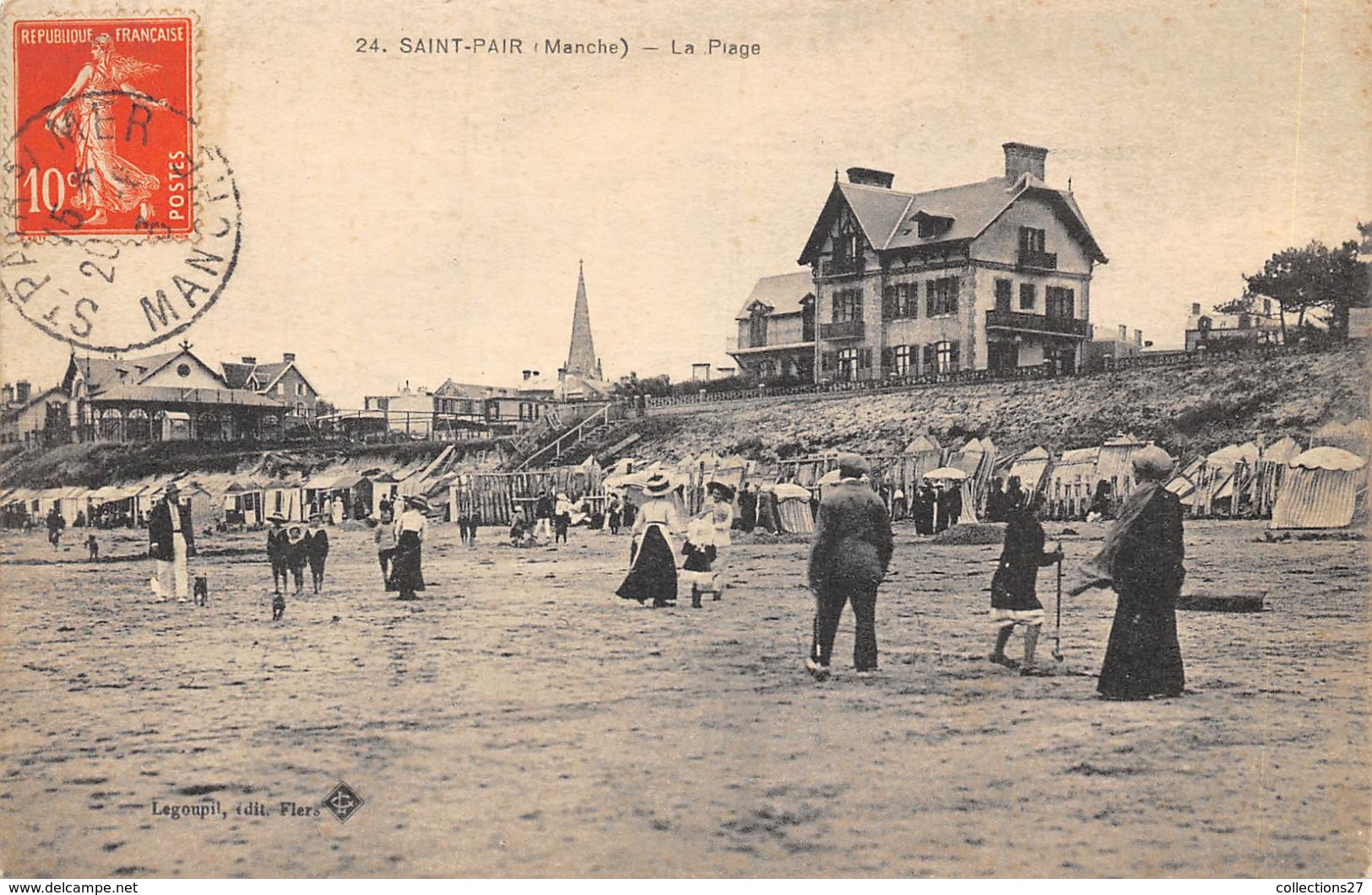 50-SAINT-PAIR-SUR-MER- LA PLAGE- JOUEURS DE CROQUET - Saint Pair Sur Mer