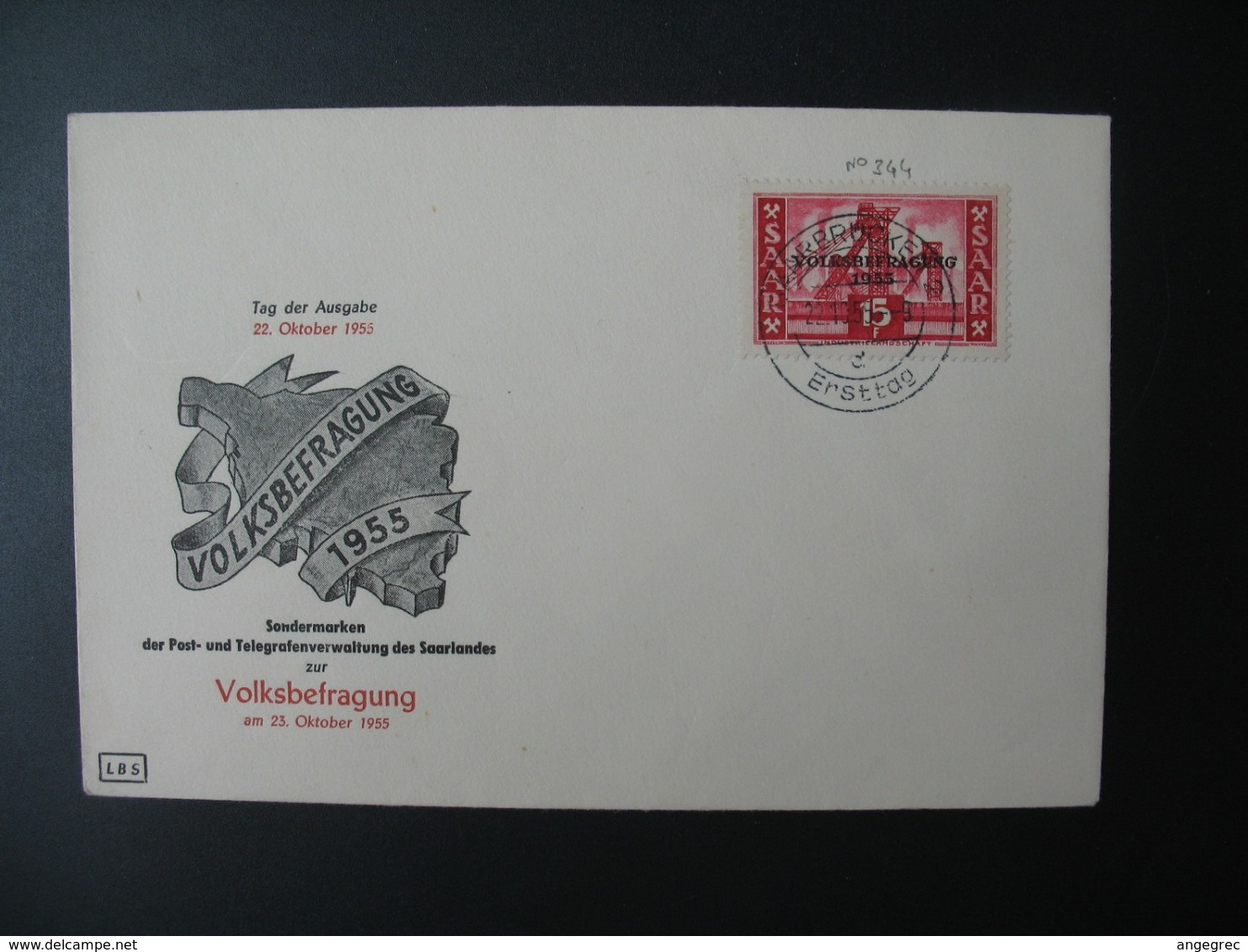 FDC Sarre 1955  -  Volksbefragung  - Consutation Populaire  -  Plébiscite  Suffrage - FDC