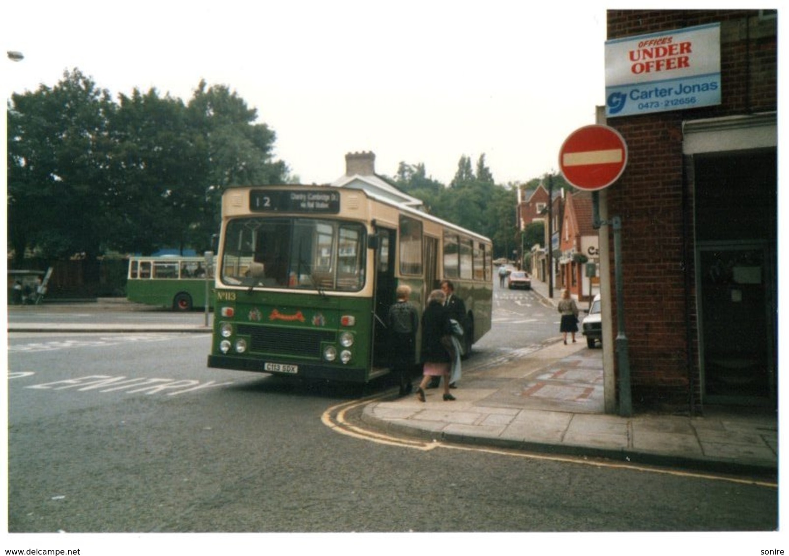 35mm ORIGINAL PHOTO BUS N°12 ROAD STATION CAMBRIDGE - F314 - Other & Unclassified