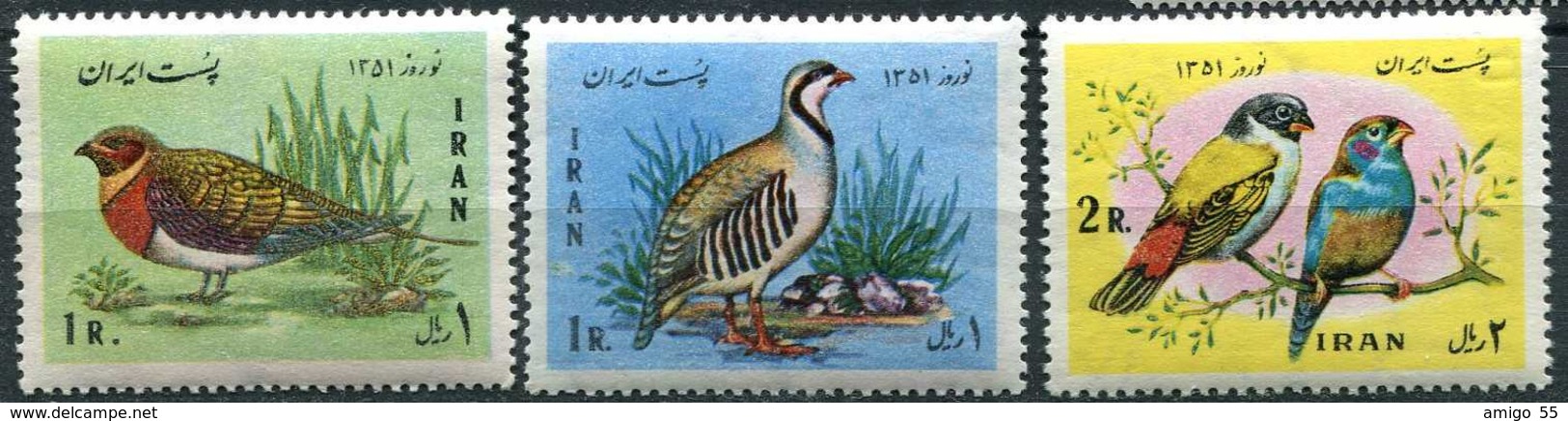 IRAN 1972 - Iranian New Year (Nowrooz). Birds. Full Set. MNH (**) - Iran