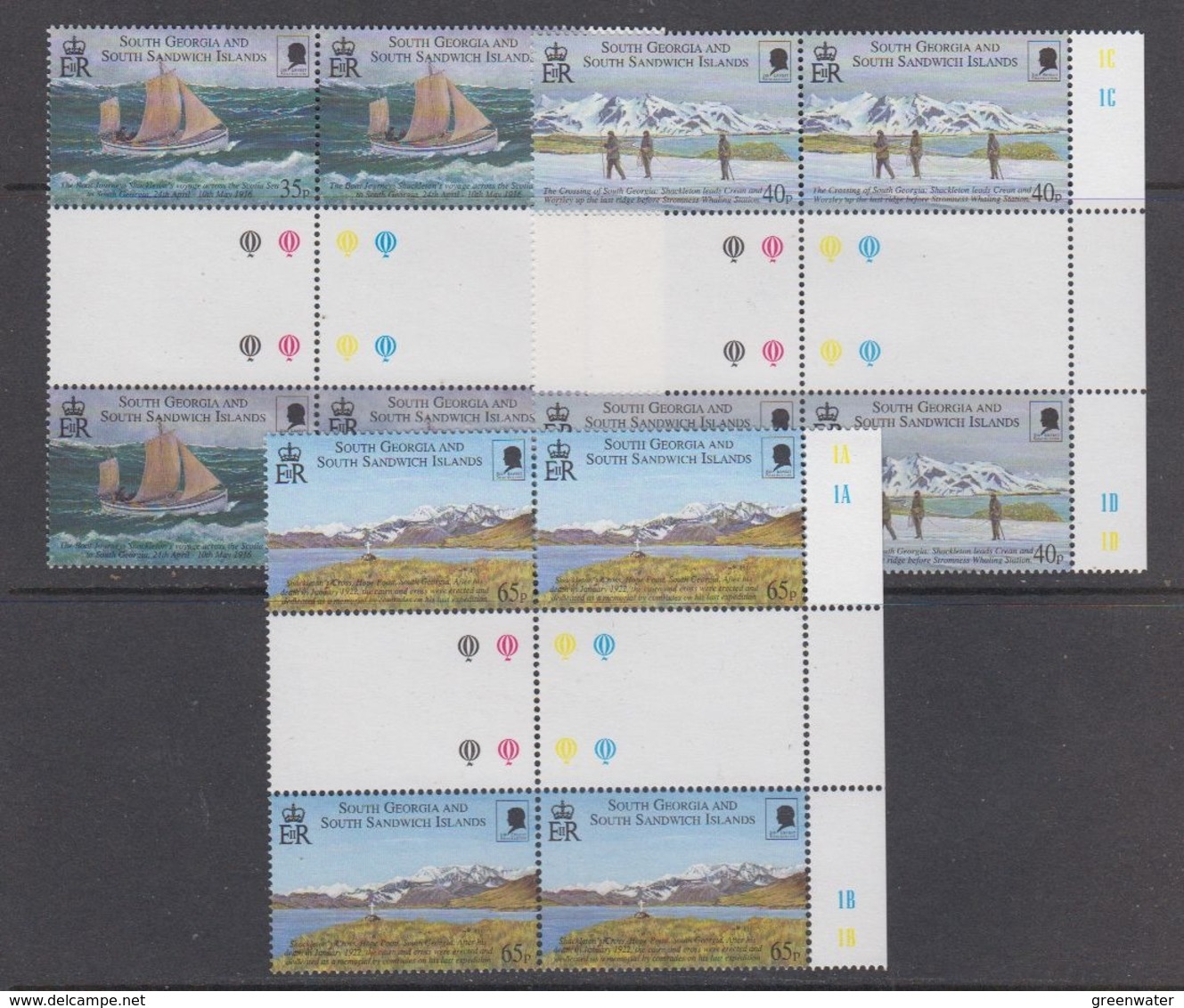 South Georgia 2000 Sir Ernest Shackleton 3v (2x Gutter) ** Mnh (44592) - Zuid-Georgia