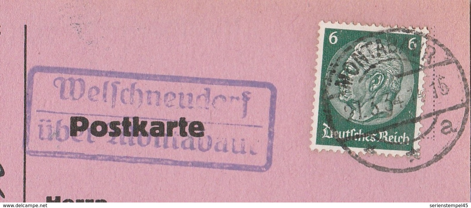 Deutsches Reich Karte Mit Landpoststempel Welschneudorf über Montabauer 1934 Lk Westerwaldkreis - Briefe U. Dokumente