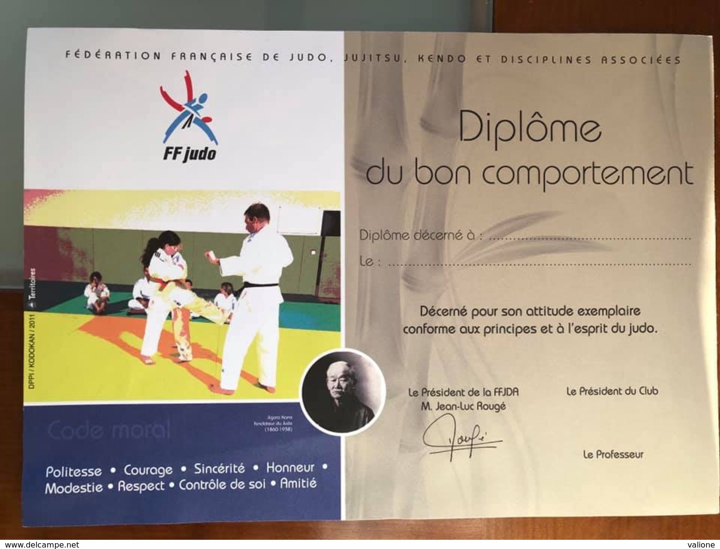 Diplome Judo De La FFJDA - Artes Marciales