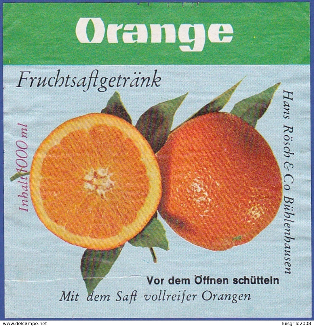 Label/ Étiquette - ORANGE Fruchtsagetränk - Fruits & Vegetables