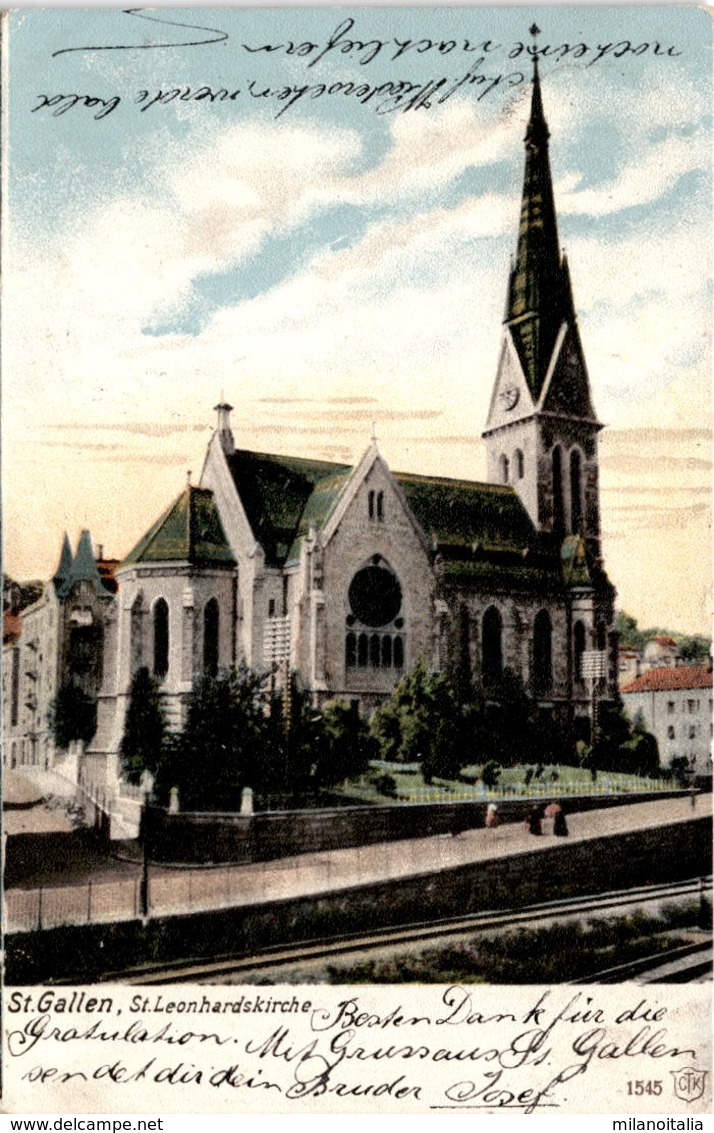 St. Gallen - St. Leonhardskirche (1545) * 29. 11. 1904 - St. Gallen