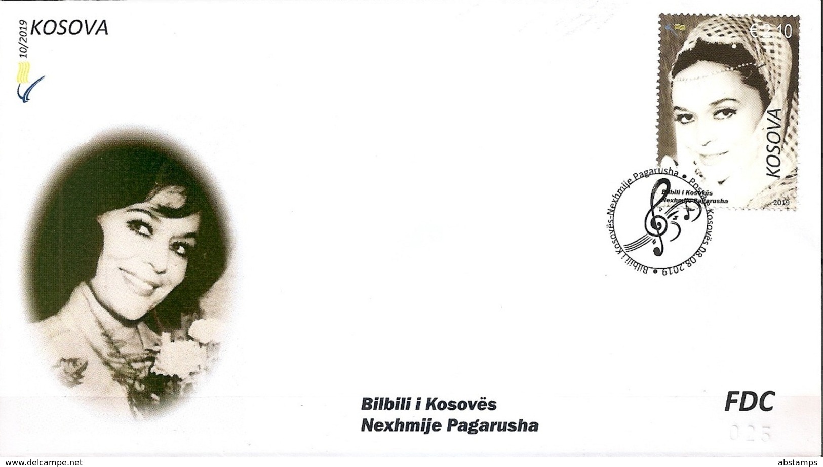 Kosovo Stamps 2019. Nexhmije Pagarusha: Nightingale Of Kosovo. Singer. FDC MNH - Kosovo