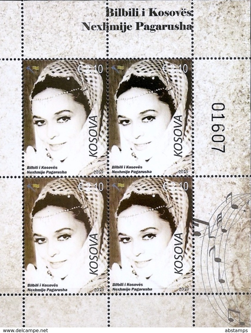 Kosovo Stamps 2019. Nexhmije Pagarusha: Nightingale Of Kosovo. Singer. Sheet MNH - Kosovo