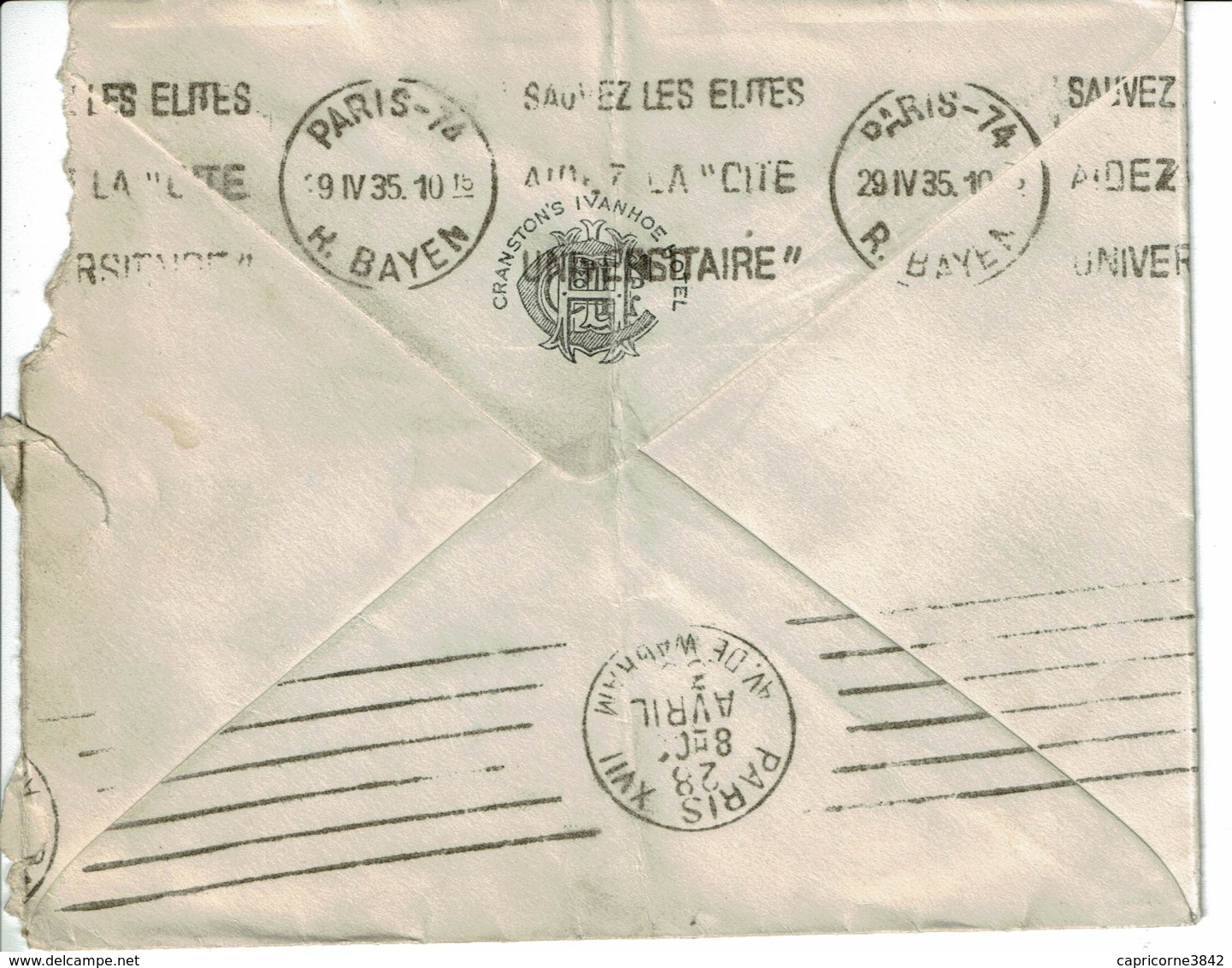 1935 - Lettre De Londres Pour Paris - Tp Georges V N°188 Et 189 - Probablement Taxée - Marcofilie