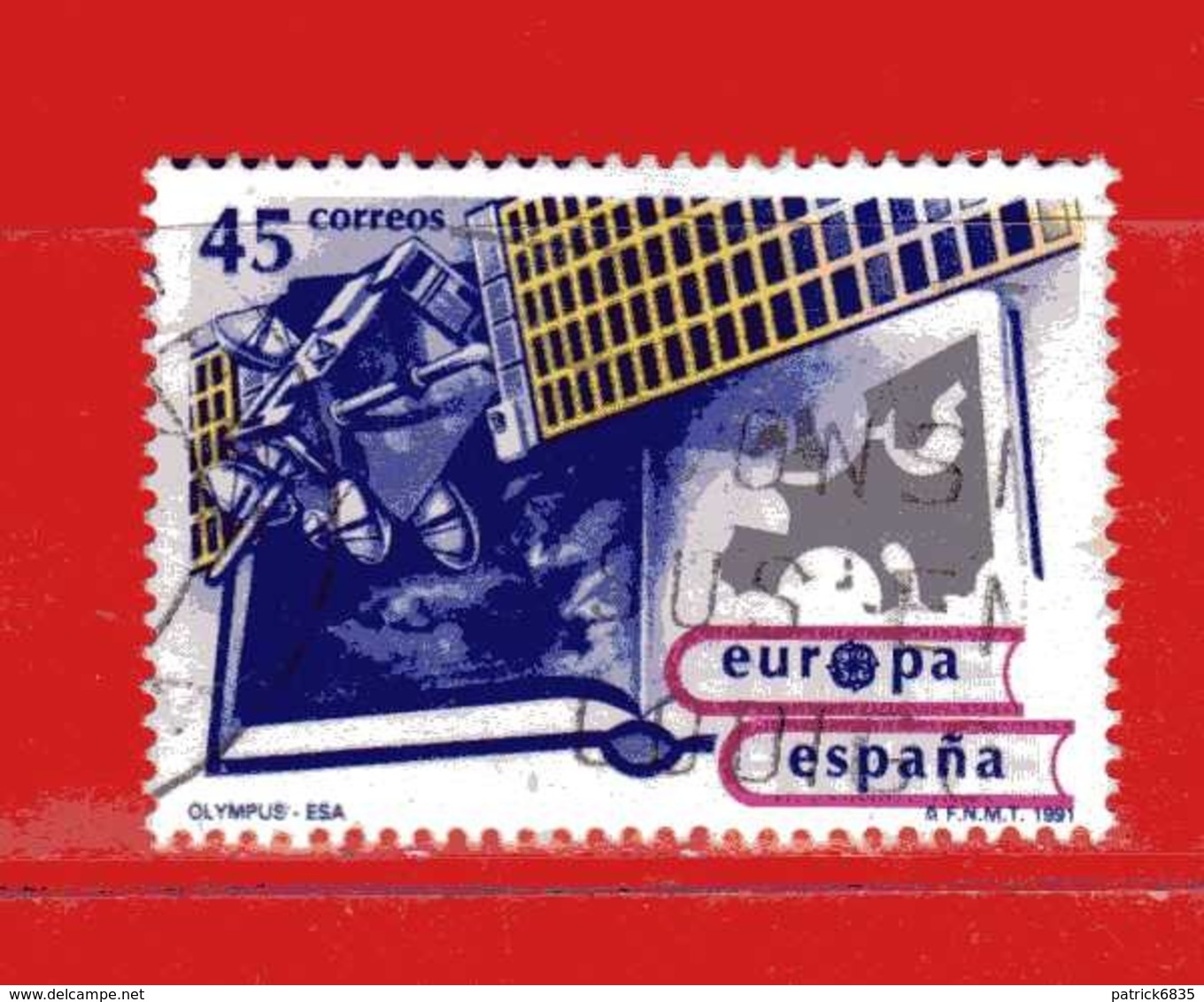 (1Us) )  SPAGNA °- 1991 - EUROPA, Satellite Olympus. Unif. 2726. - Usati