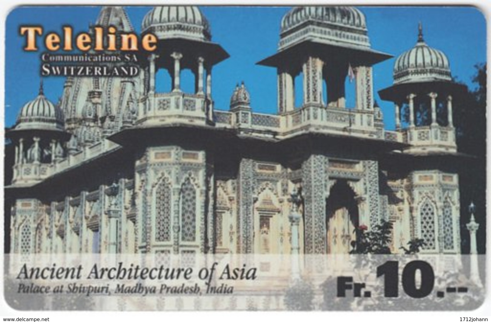 SWITZERLAND C-789 Prepaid Teleline - Landmarks Of Asia - Used - Suiza