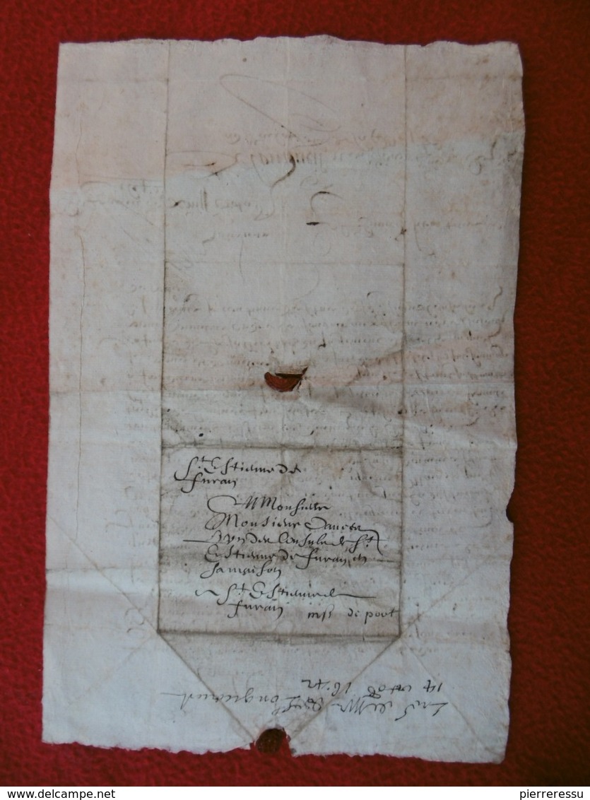 PRÉCURSEUR LETTRE 1642 MARQUE St ETIENNE DE FURAN MANUSCRIT FRANC DE PORT Signé DE LONGUEIL - ....-1700: Precursori