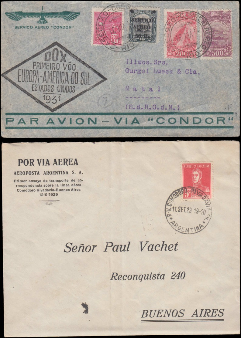 1° Vols Lots & Collections  - Lot De 29 Plis, Poste Aérienne, Europe, Outremer. Tous Avant Guerre. Lot Pour Spécialiste, - Flugzeuge