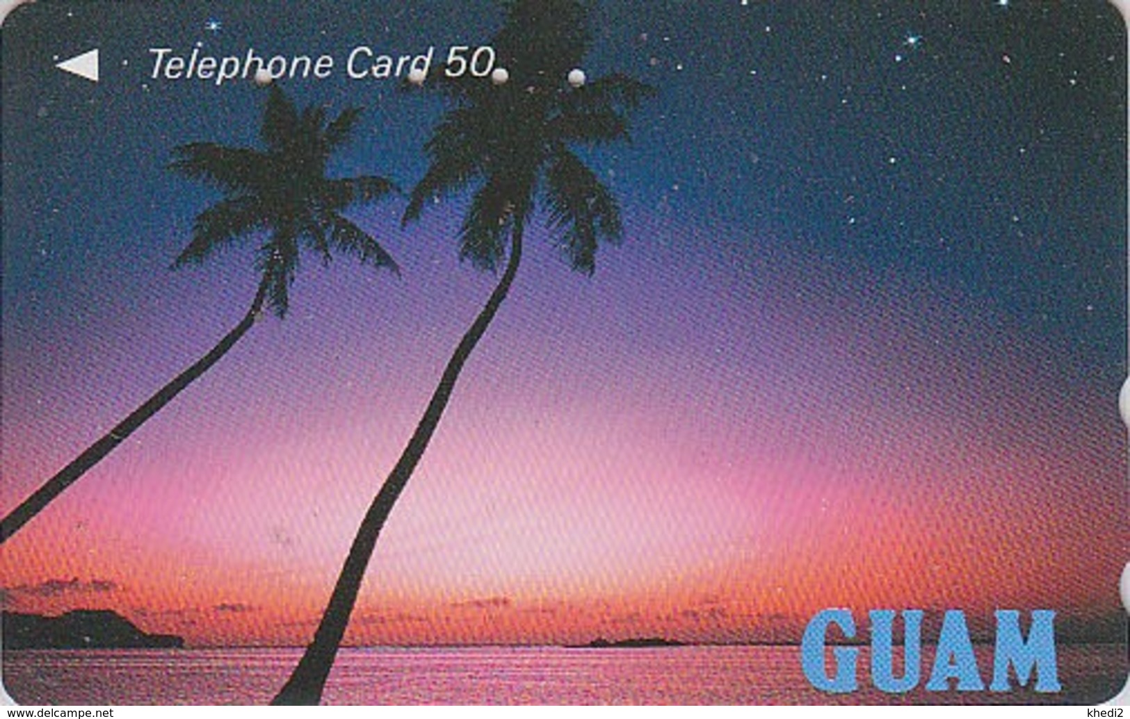 Télécarte Japon / 110-011 - Site ILE DE GUAM Palmier & Coucher De Soleil - SUNSET & Palm Tree Japan Phonecard - 70 - Paysages