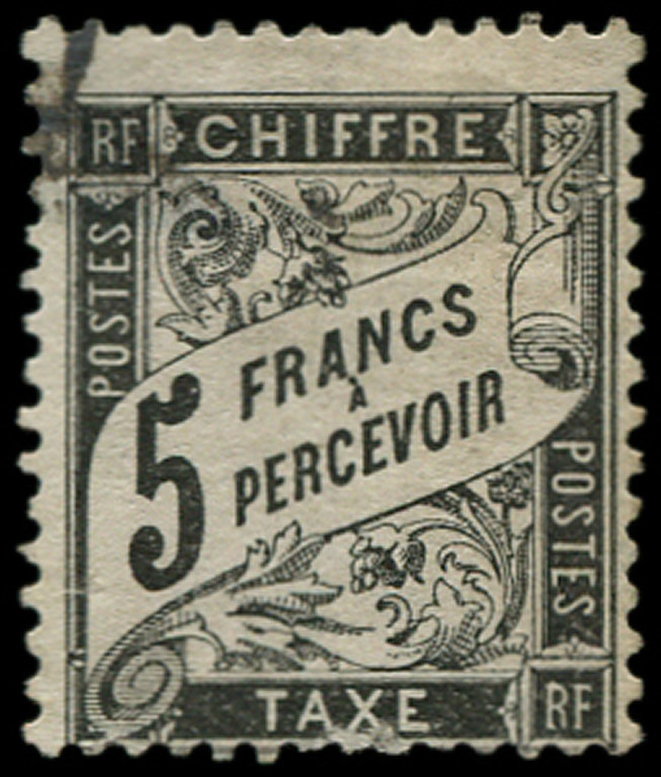 FRANCE Taxe O - 24, Signé Scheller, 2nd Choix: 5f. Noir - Cote: 2000 - 1859-1959 Oblitérés