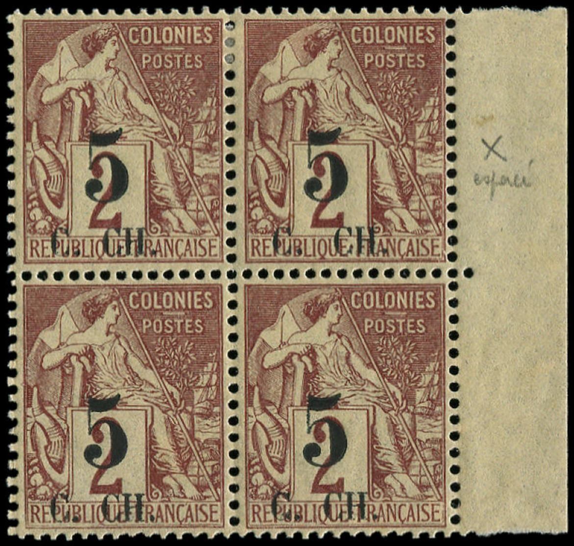 COCHINCHINE Poste * - 3/3a, Dans Un Bloc De 4, Bdf - Cote: 250 - Unused Stamps