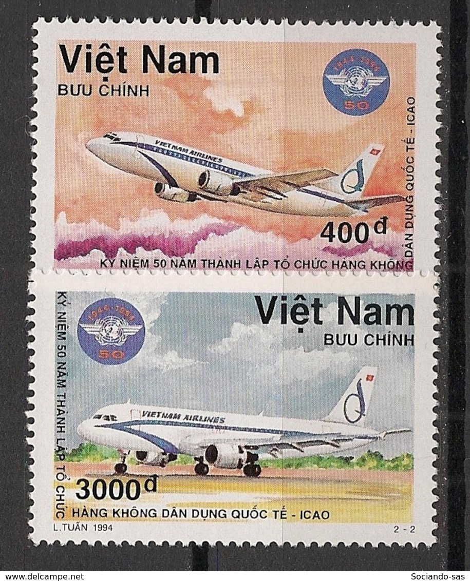 Vietnam - 1995 - N°Yv. 1509 à 1510 - Avions / Airplanes - Neuf Luxe ** / MNH / Postfrisch - Vietnam