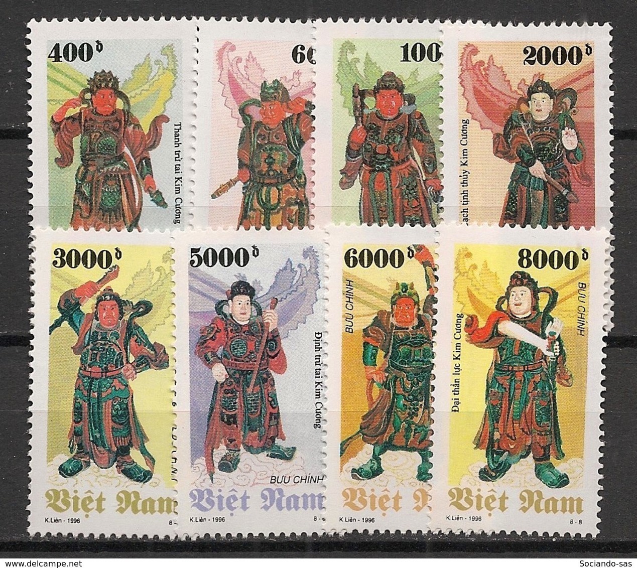 Vietnam - 1996 - N°Yv. 1605 à 1612 - Statues - Neuf Luxe ** / MNH / Postfrisch - Vietnam