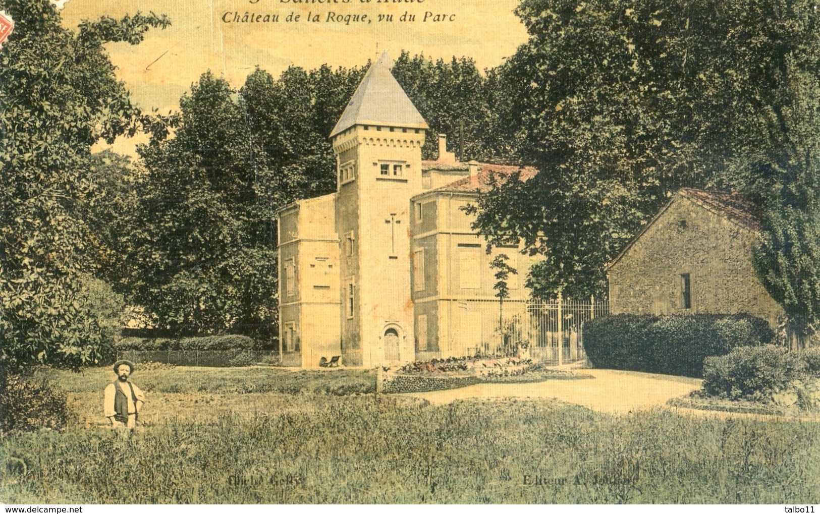 11 -  Sallèles D'Aude - Château De La Roque, Vu Du Parc - Tampon Roulant Cette à Carcassonne - Salleles D'Aude