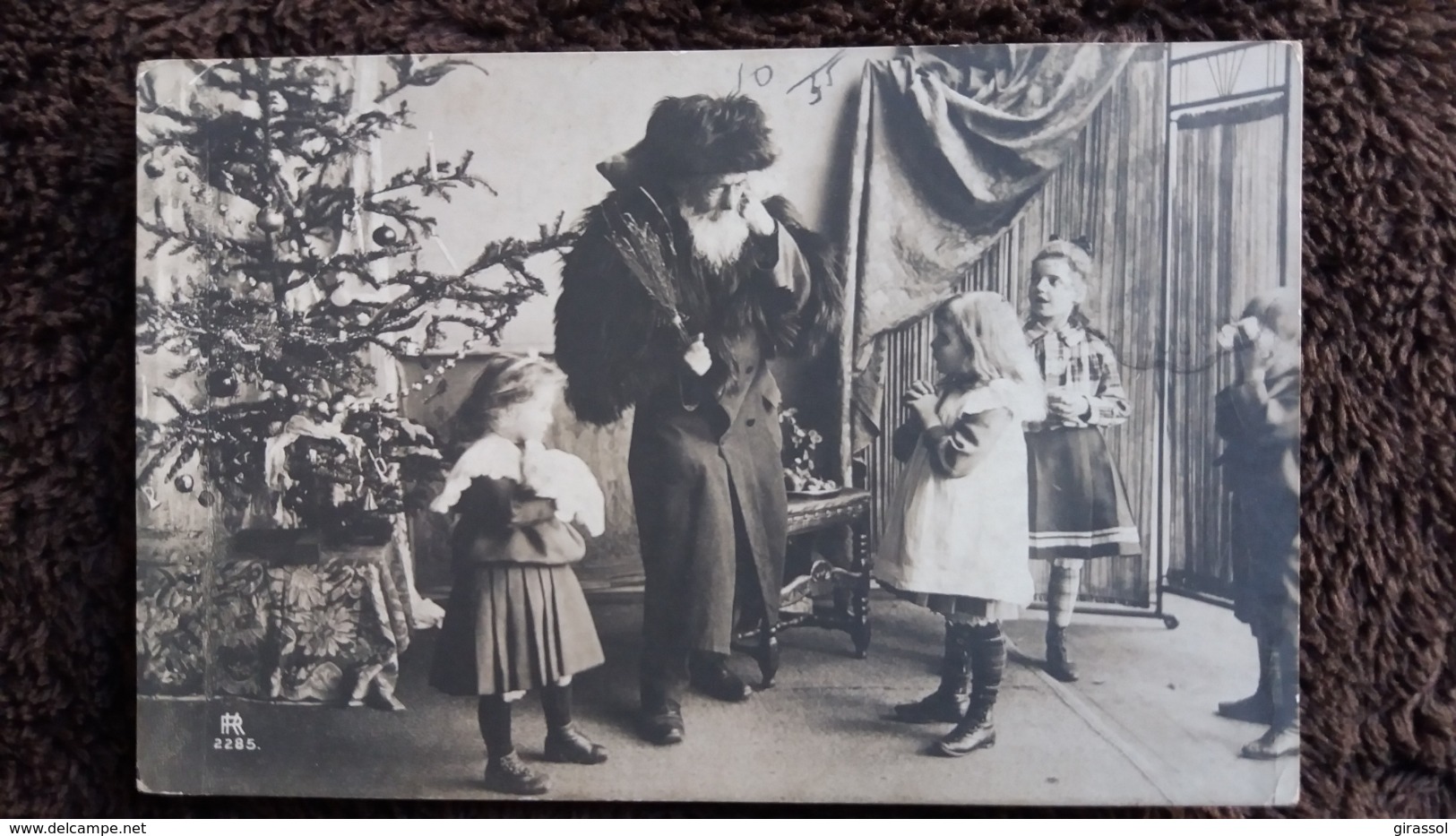 CPA  PERE NOEL SANTA CLAUS SAPIN ENFANTS PHOTO - Santa Claus