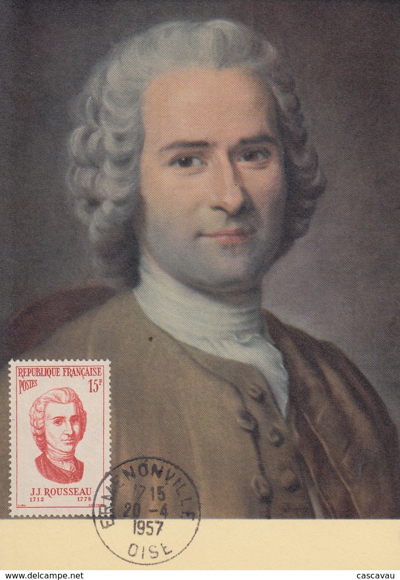 Carte  Maximum   FRANCE   Jean  Jacques   ROUSSEAU    ERMENONVILLE   1957 - 1950-1959