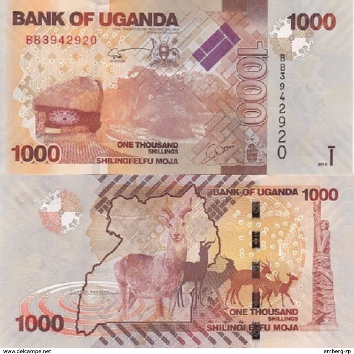 Uganda - 5 Pcs X 1000 Shillings 2010 UNC Pick 49a Lemberg-Zp - Oeganda