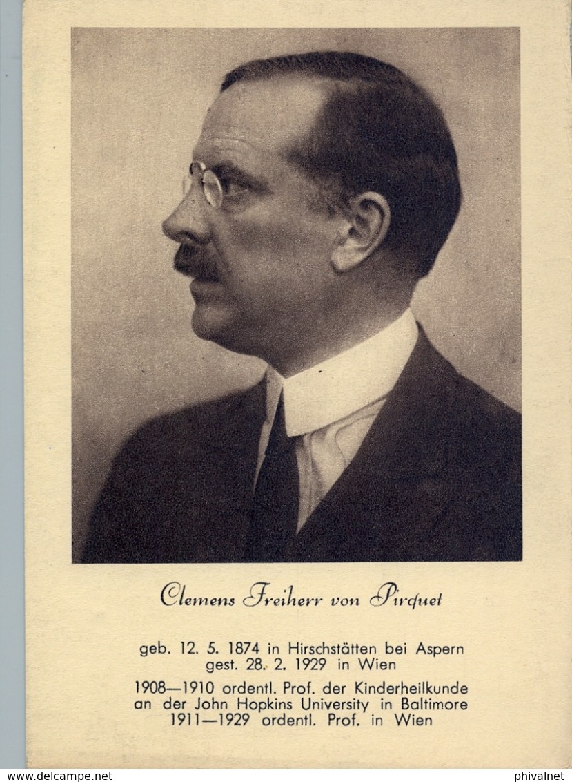 TARJETA POSTAL SIN CIRCULAR , MEDICINA , SALUD , CIENCIA , CLEMENS FREIHERR VON PIRQUET , PEDIATRIA - Santé